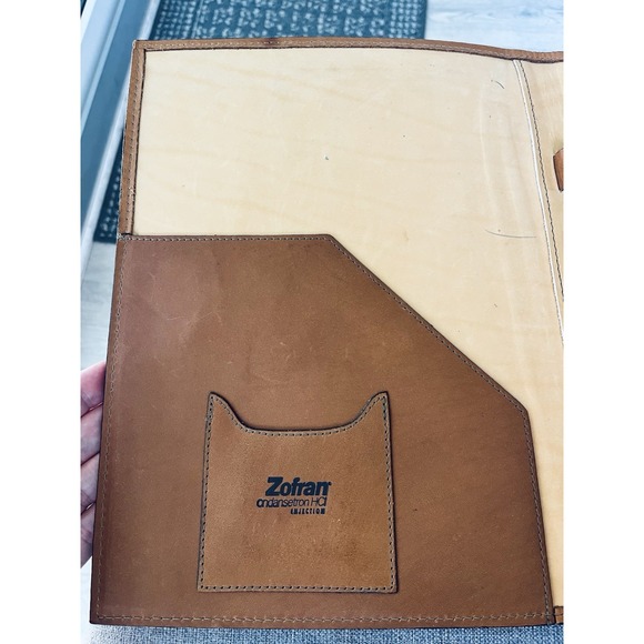 Hartmann Brown Leather Portfolio Organizer Notebook Zofran Pharmaceutical Rep